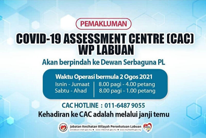 senarai covid 19 assessment centre CAC labuan