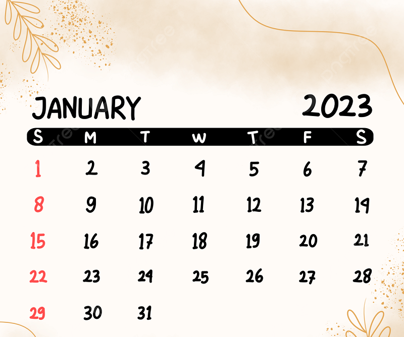 kalendar januari 2023